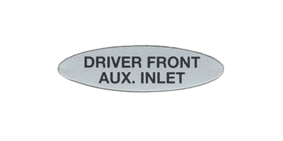 TAG-O,DRVR FRT AUX INLET - pierce