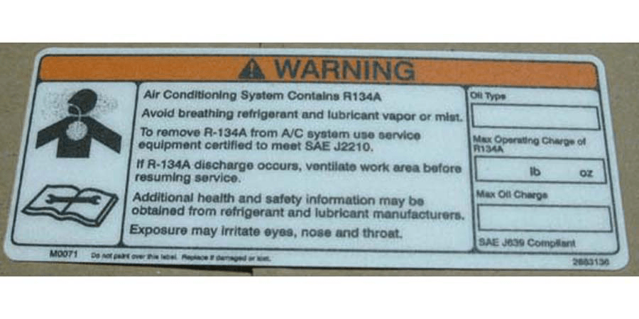 IA-LABEL,SAFETY,R134A REF,SPCL - pierce