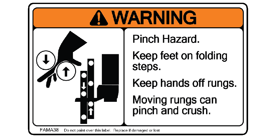 LABEL,SAFETY,AERIAL RUNG - pierce