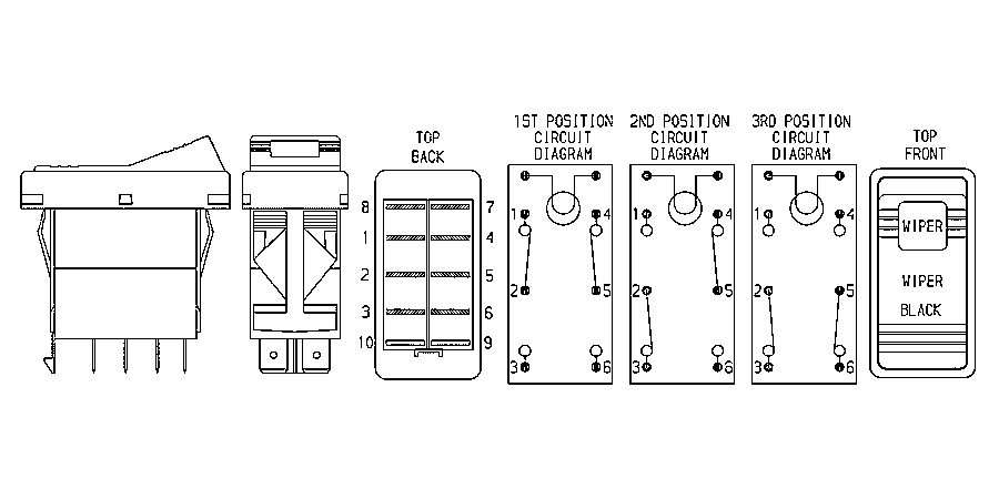 SWITCH,ROCK BLK SP3T-WIPER - pierce