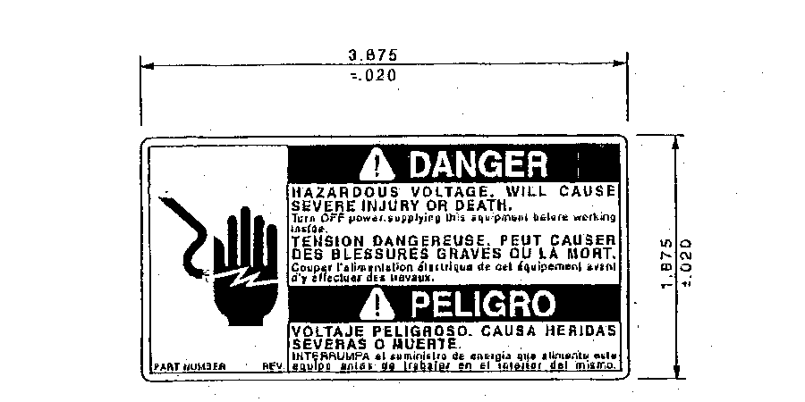 LABEL,BREAKER BOX,WARNING - pierce